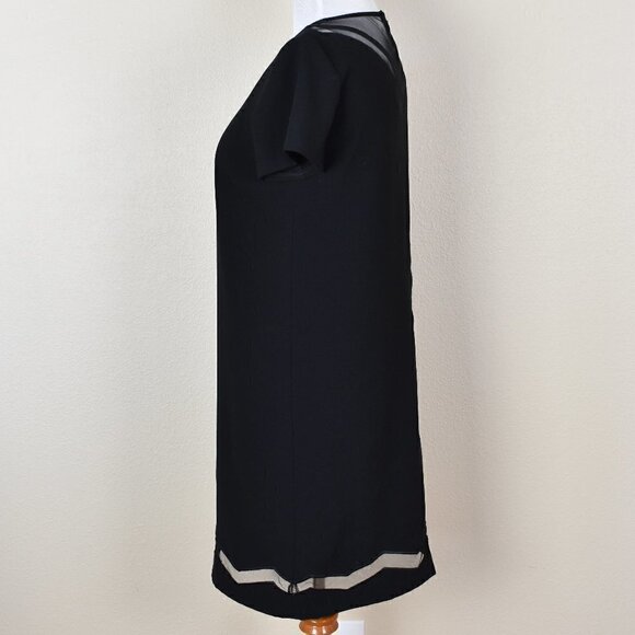 Tahari Arthur S. Levine Mesh Stripe Cut Out Black Dress 10 - Picture 4 of 8